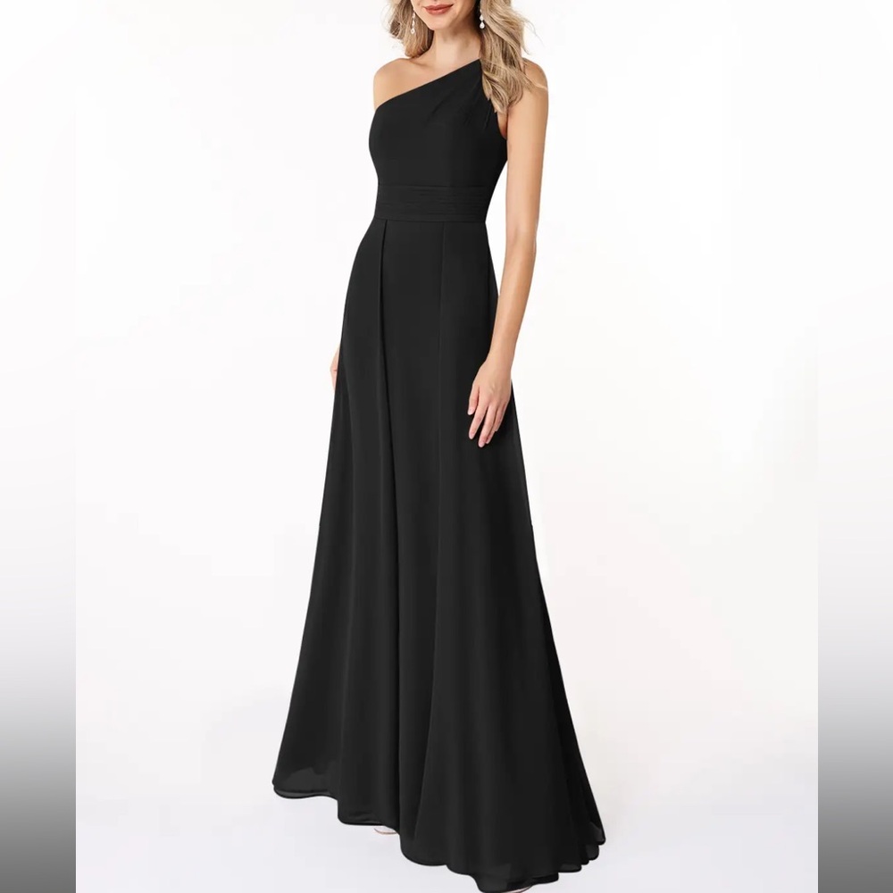 Azazie Dallas Black Chiffon Gown